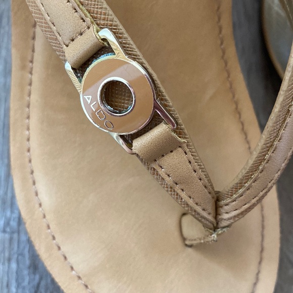 Thong Sandal Aldo Y2K  Platform Brown Thong Sandal Chunky Vibes - Picture 2 of 3